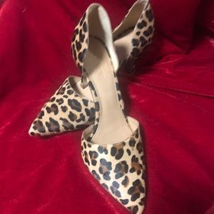 Leopard d'Orsay heel/pump super-luxurious calfhair